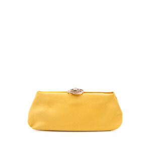 Pre-Loved Chanel Satin Crystal Camellia Evening Frame Clutch